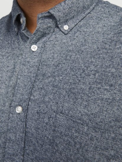 Jack & Jones NORRIS Flannel Long Sleeve Shirt Navy Blazer - Košele - Košele 2XL-10XL