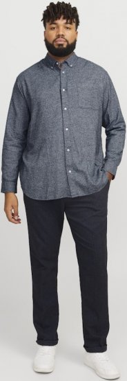 Jack & Jones NORRIS Flannel Long Sleeve Shirt Navy Blazer - Košele - Košele 2XL-10XL
