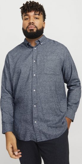 Jack & Jones NORRIS Flannel Long Sleeve Shirt Navy Blazer - Košele - Košele 2XL-10XL