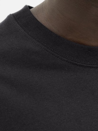 Jack & Jones Norrebro Crew Neck Long Sleeve T-Shirt Black - Tričká - Nadrozmerné tričká - 2XL-14XL