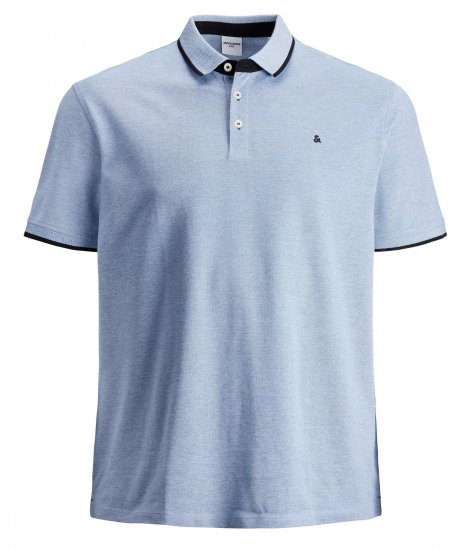 Jack & Jones PAULOS Short Sleeve Polo Light Blue/PS - Polokošele - Polokošele 2XL-8XL