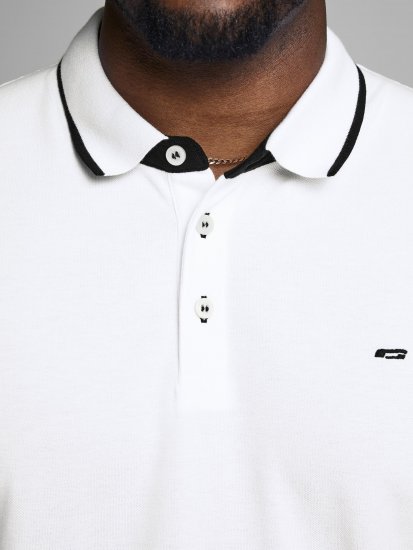 Jack & Jones PAULOS Short Sleeve Polo White/PS - Polokošele - Polokošele 2XL-8XL