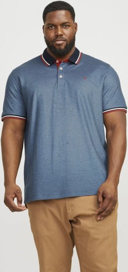 Jack & Jones PAULOS Short Sleeve Polo Denim Blue/PS - Polokošele - Polokošele 2XL-8XL