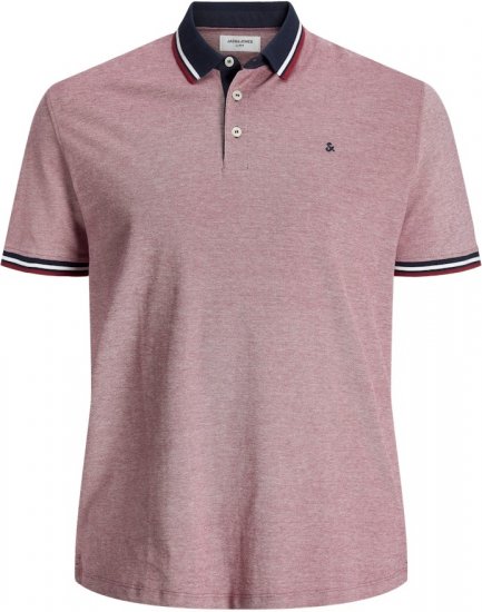 Jack & Jones PAULOS Short Sleeve Polo Rio Red/PS - Polokošele - Polokošele 2XL-8XL