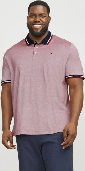 Jack & Jones PAULOS Short Sleeve Polo Rio Red/PS - Polokošele - Polokošele 2XL-8XL