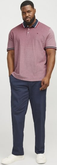 Jack & Jones PAULOS Short Sleeve Polo Rio Red/PS - Polokošele - Polokošele 2XL-8XL