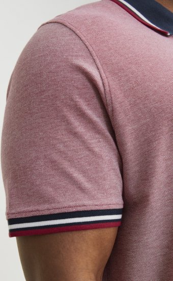 Jack & Jones PAULOS Short Sleeve Polo Rio Red/PS - Polokošele - Polokošele 2XL-8XL