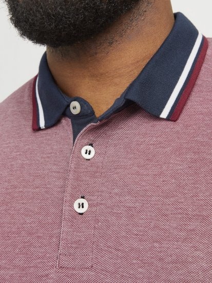 Jack & Jones PAULOS Short Sleeve Polo Rio Red/PS - Polokošele - Polokošele 2XL-8XL