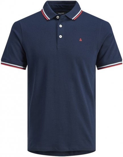 Jack & Jones PAULOS Short Sleeve Polo Navy Blazer - Polokošele - Polokošele 2XL-8XL