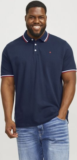 Jack & Jones PAULOS Short Sleeve Polo Navy Blazer - Polokošele - Polokošele 2XL-8XL