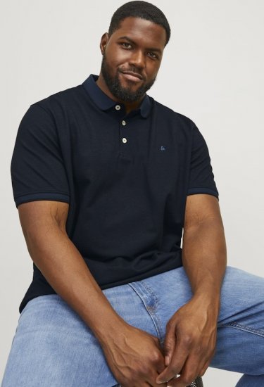 Jack & Jones PAULOS Short Sleeve Polo Dark Navy/PS - Polokošele - Polokošele 2XL-8XL