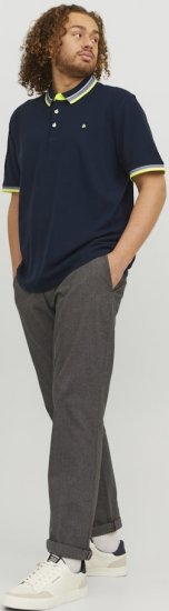 Jack & Jones PAULOS Short Sleeve Polo Dark Navy/NEON - Polokošele - Polokošele 2XL-8XL
