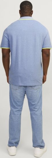 Jack & Jones PAULOS Short Sleeve Polo Light Blue/NEON - Polokošele - Polokošele 2XL-8XL