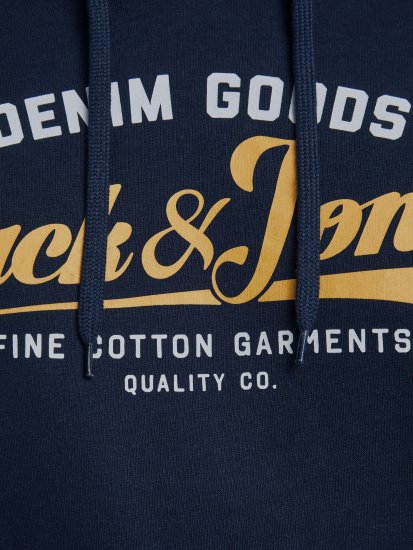 Jack & Jones Elogo Sweat Hood Navy Blazer - Mikiny & mikiny bez kapucne - Mikiny & Mikiny s Kapucňou 2XL-12XL