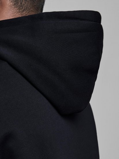 Jack & Jones Elogo Sweat Hood Black - Mikiny & mikiny bez kapucne - Mikiny & Mikiny s Kapucňou 2XL-12XL