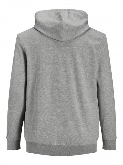 Jack & Jones Basic Sweat Zip Hood Light Grey Melange - Mikiny & mikiny bez kapucne - Mikiny & Mikiny s Kapucňou 2XL-12XL
