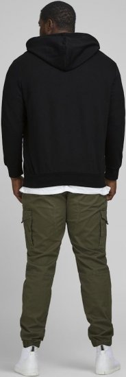 Jack & Jones Basic Sweat Zip Hood Black - Mikiny & mikiny bez kapucne - Mikiny & Mikiny s Kapucňou 2XL-12XL