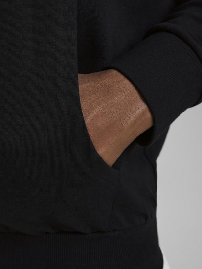 Jack & Jones Basic Sweat Zip Hood Black - Mikiny & mikiny bez kapucne - Mikiny & Mikiny s Kapucňou 2XL-12XL