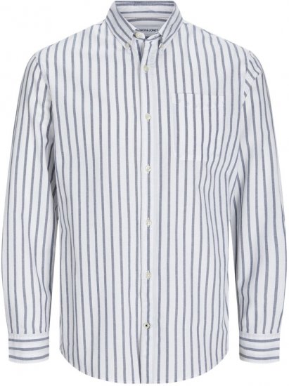 Jack & Jones OXFORD LS Shirt Striped Ensign Blue - Košele - Košele 2XL-10XL