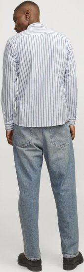 Jack & Jones OXFORD LS Shirt Striped Ensign Blue - Košele - Košele 2XL-10XL