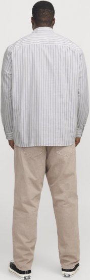 Jack & Jones OXFORD LS Shirt Striped White - Košele - Košele 2XL-10XL