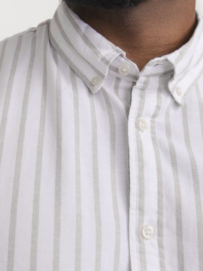 Jack & Jones OXFORD LS Shirt Striped White - Košele - Košele 2XL-10XL