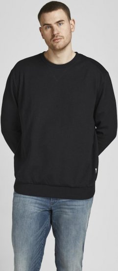 Jack & Jones Basic Sweatshirt Black - Mikiny & mikiny bez kapucne - Mikiny & Mikiny s Kapucňou 2XL-12XL