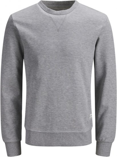 Jack & Jones Basic Sweatshirt Light Grey Melange - Mikiny & mikiny bez kapucne - Mikiny & Mikiny s Kapucňou 2XL-12XL