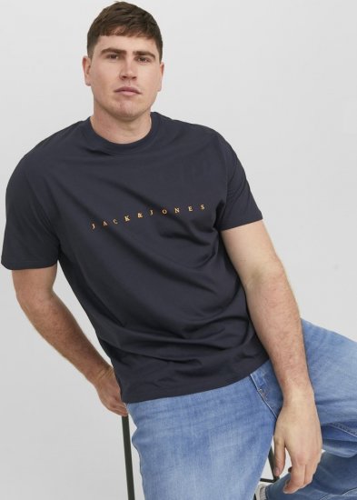 Jack & Jones STAR T-Shirt Dark Navy - Tričká - Nadrozmerné tričká - 2XL-14XL