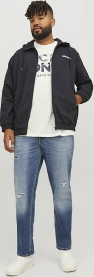 Jack & Jones RUSH SOLID Bomber Jacket with Hood Black - Bundy - Bundy Nadmerné Veľkosti 2XL-8XL