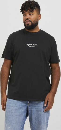 Jack & Jones ESTERBRO T-Shirt Black - Tričká - Nadrozmerné tričká - 2XL-14XL