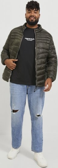 Jack & Jones ESTERBRO T-Shirt Black - Tričká - Nadrozmerné tričká - 2XL-14XL