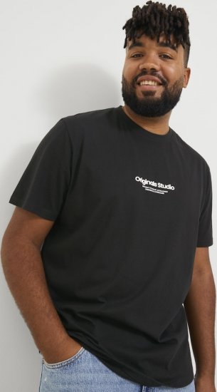 Jack & Jones ESTERBRO T-Shirt Black - Tričká - Nadrozmerné tričká - 2XL-14XL
