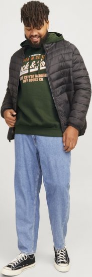 Jack & Jones 2 COL LOGO Hoodie Kombu Green - Mikiny & mikiny bez kapucne - Mikiny & Mikiny s Kapucňou 2XL-12XL
