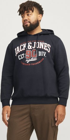 Jack & Jones 2 COL LOGO Hoodie Dark Navy - Mikiny & mikiny bez kapucne - Mikiny & Mikiny s Kapucňou 2XL-12XL
