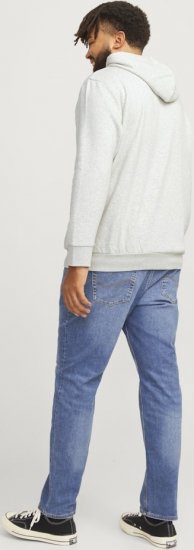 Jack & Jones 2 COL LOGO Hoodie White Melange - Mikiny & mikiny bez kapucne - Mikiny & Mikiny s Kapucňou 2XL-12XL