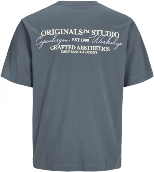 Jack & Jones Lington Crew Neck T-Shirt Grey - Tričká - Nadrozmerné tričká - 2XL-14XL