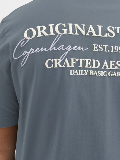 Jack & Jones Lington Crew Neck T-Shirt Grey - Tričká - Nadrozmerné tričká - 2XL-14XL