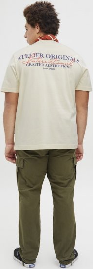 Jack & Jones Lington Crew Neck T-Shirt White - Tričká - Nadrozmerné tričká - 2XL-14XL