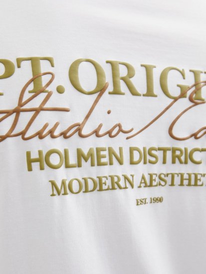 Jack & Jones Lington Crew Neck T-Shirt Bright White - Tričká - Nadrozmerné tričká - 2XL-14XL