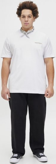 Jack & Jones Lington Crew Neck T-Shirt Bright White - Tričká - Nadrozmerné tričká - 2XL-14XL