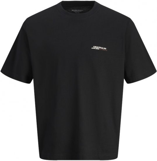Jack & Jones Lington Crew Neck T-Shirt Black - Tričká - Nadrozmerné tričká - 2XL-14XL