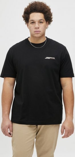 Jack & Jones Lington Crew Neck T-Shirt Black - Tričká - Nadrozmerné tričká - 2XL-14XL
