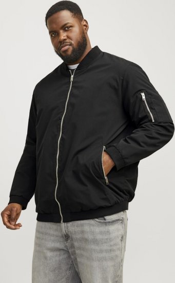 Jack & Jones RUSH Bomber Jacket Black - Bundy - Bundy Nadmerné Veľkosti 2XL-8XL
