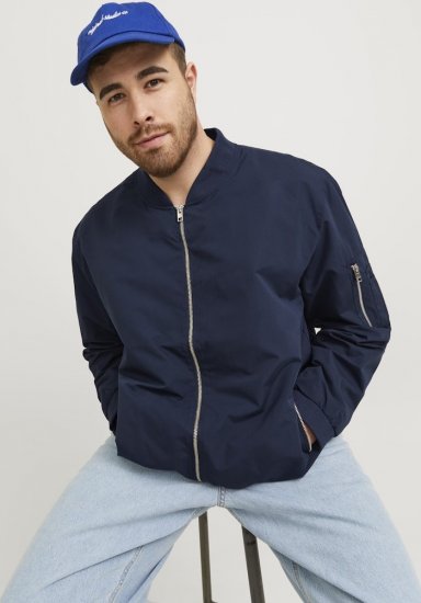 Jack & Jones RUSH Bomber Jacket Navy Blazer - Bundy - Bundy Nadmerné Veľkosti 2XL-8XL