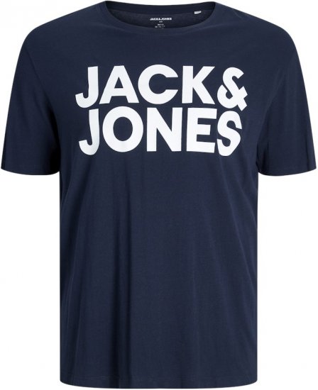 Jack & Jones CORP Logo T-Shirt Navy Blazer - Tričká - Nadrozmerné tričká - 2XL-14XL