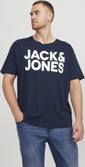 Jack & Jones CORP Logo T-Shirt Navy Blazer - Tričká - Nadrozmerné tričká - 2XL-14XL