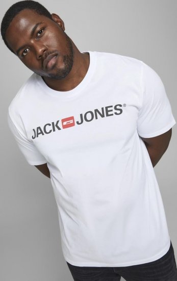 Jack & Jones JJECORP LOGO T-Shirt White - Tričká - Nadrozmerné tričká - 2XL-14XL