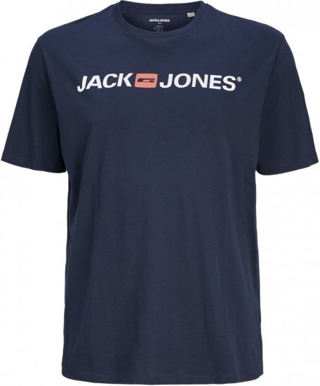 Jack & Jones Corp Logo Crew Neck T-Shirt Navy Blazer - Tričká - Nadrozmerné tričká - 2XL-14XL