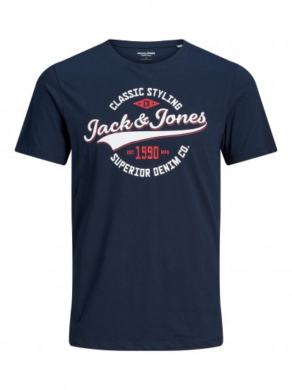 Jack & Jones JJELOGO TEE Navy - Tričká - Nadrozmerné tričká - 2XL-14XL